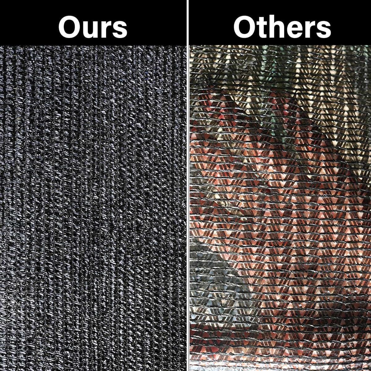 winemana 50% Black Shade Cloth, 6.6 x 10 FT Durable Mesh Tarp with Grommets, Garden Sunblock Shade Cloth Shading Antifreezing for Plants Cover, Greenhouse, Barns Kennel, Patio, Tomatoes - imagen de detalle 3