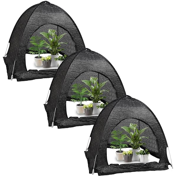 winemana 3 Pcs 70% Garden Plant Shade Tent, 33.5"x35.5"x31.5" UV Resistant Pop Up Sun Shade Netting, Protective Plants Cover for Outdoor Vegetable Fruit, Easy Setup Net to Keep Animals & Insects Out