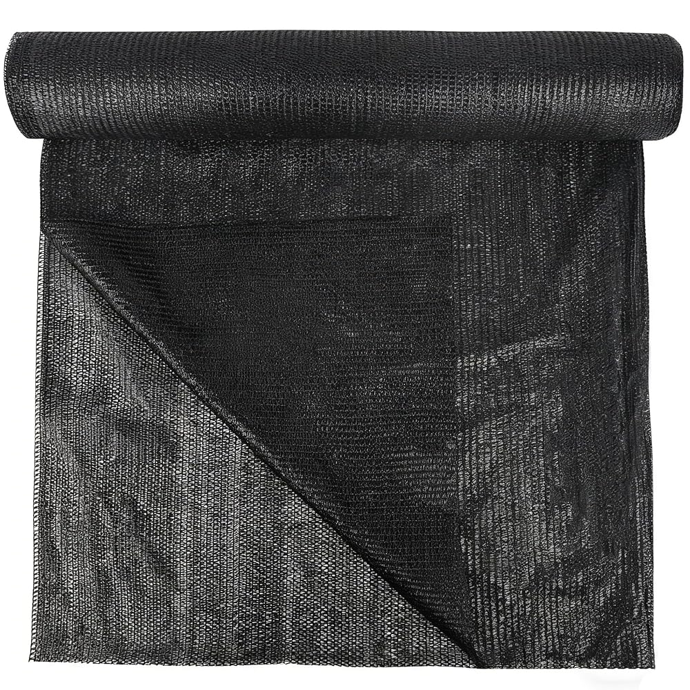 winemana 120x6 FT Outdoor Shade Cloth for Garden & Plants - 70% Large Black Mesh Tarp, UV Resistant Woven Shade Fabric for Greenhouse Farm Row Cover Vegetables Sun Protection Poultry Run