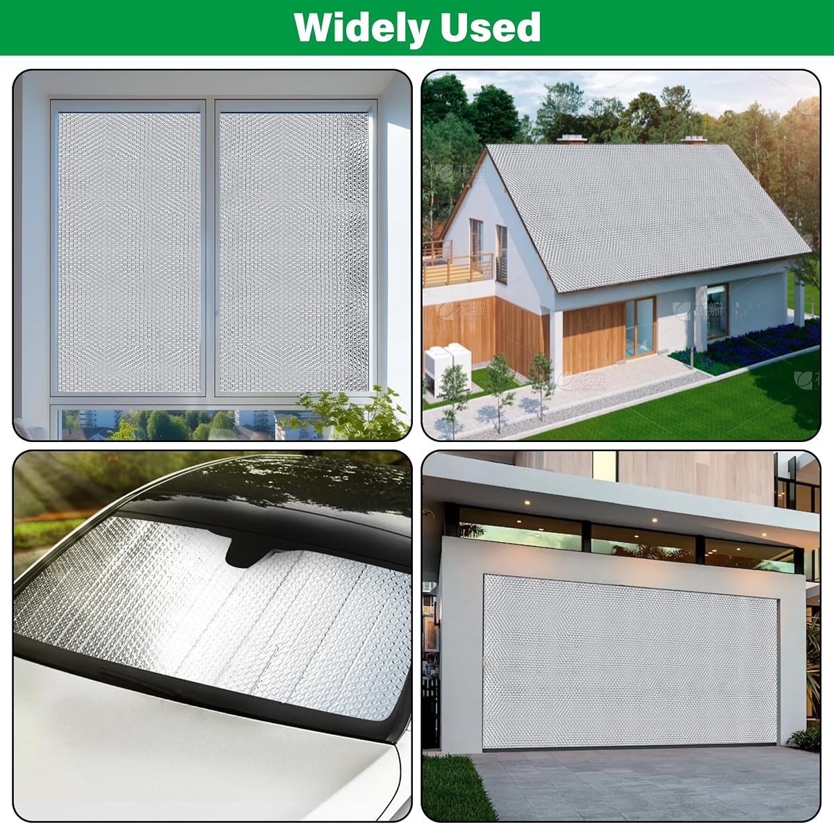 winemana Window Insulation Roll 48IN x 50FT Reflective Heat Shield Bubble Film Double-Sided Aluminum Foil Insulation Weatherproof Garage Door Cover for Windows RV Basement Winter Summer - imagem de detalhe 2